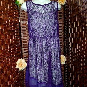 NEW RYU  DRESS is lace color is purple and gray